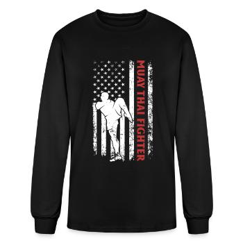 Muay Thai Fighting Muay Thai Fighter Muay Thai US - Men's Long Sleeve T-Shirt - black - Front