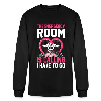 Emergency Nurse - The emergency room is calling I - Men's Long Sleeve T-Shirt - black - Front