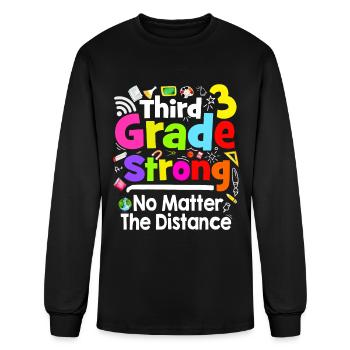 Third Grade Strong No Matter The Distance Wifi - Men's Long Sleeve T-Shirt - black - Front