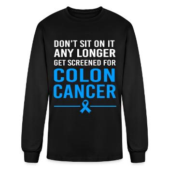 Colon Cancer Awareness Cancer Survivor - Men's Long Sleeve T-Shirt - black - Front