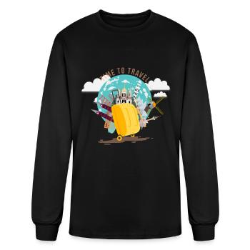 time to travel cloud - Men's Long Sleeve T-Shirt - black - Front
