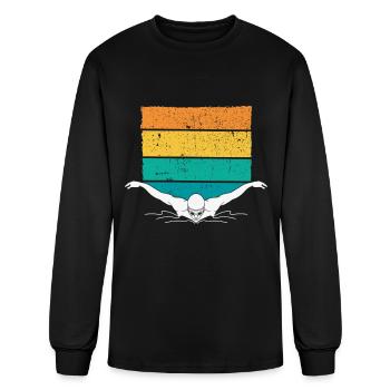 Swimming athlete and coaches swimm Outfit Swimmers - Men's Long Sleeve T-Shirt - black - Front