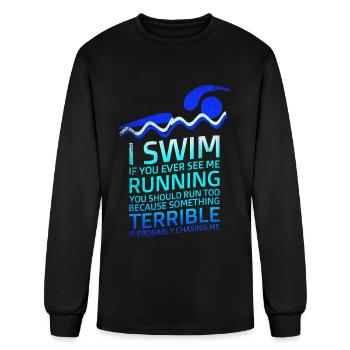 Swimming athlete and coaches swimm Outfit Swimmers - Men's Long Sleeve T-Shirt - black - Front