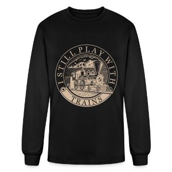 Model Builder, Model Train, Model Locomotive - Men's Long Sleeve T-Shirt - black - Front