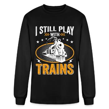Model Builder, Model Train, Model Locomotive - Men's Long Sleeve T-Shirt - black - Front