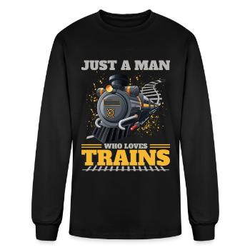 Model Builder, Model Train, Model Locomotive - Men's Long Sleeve T-Shirt - black - Front