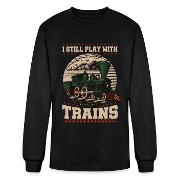 Model Builder, Model Train, Model Locomotive - Men's Long Sleeve T-Shirt - black - Front