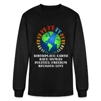 Against Racism, Against The Right, Against Nazis - Men's Long Sleeve T-Shirt - black - Front