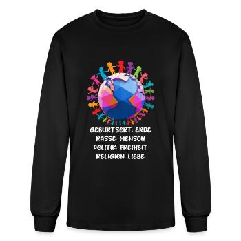 Against Racism, Against The Right, Against Nazis - Men's Long Sleeve T-Shirt - black - Front
