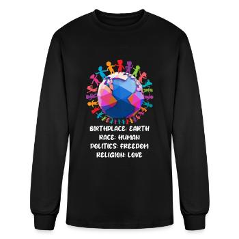 Against Racism, Against The Right, Against Nazis - Men's Long Sleeve T-Shirt - black - Front
