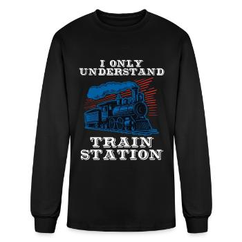 Model Builder, Model Train, Model Locomotive - Men's Long Sleeve T-Shirt - black - Front