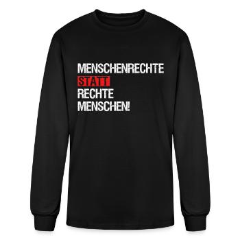 Nice "against Racism" Refugees Welcome - Men's Long Sleeve T-Shirt - black - Front