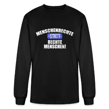 Against Racism, Against The Right, Against Nazis - Men's Long Sleeve T-Shirt - black - Front