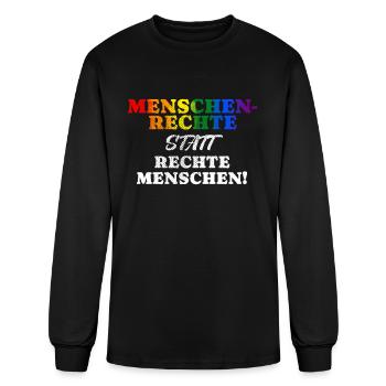 Against Racism, Against The Right, Against Nazis - Men's Long Sleeve T-Shirt - black - Front