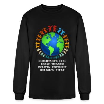 Against Racism, Against The Right, Against Nazis - Men's Long Sleeve T-Shirt - black - Front