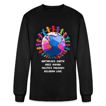 Against Racism, Against The Right, Against Nazis - Men's Long Sleeve T-Shirt - black - Front