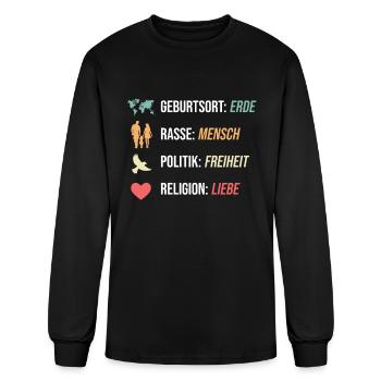 Against Racism, Against The Right, Against Nazis - Men's Long Sleeve T-Shirt - black - Front