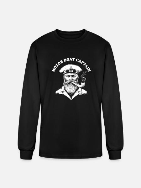 Motor Boat Captain - Men's Long Sleeve T-Shirt - black