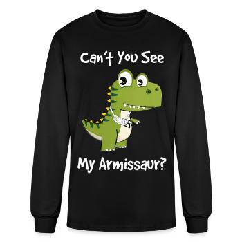 Armissaur: Bandaged Dino Cartoon - Men's Long Sleeve T-Shirt - black - Front