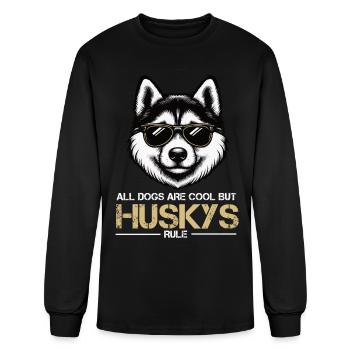 All dogs are cool Husky Husky Owner Husky Owner - Men's Long Sleeve T-Shirt - black - Front