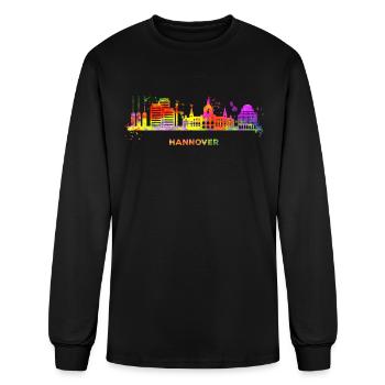 Hanover skyline colorful cityscape Hanover - Men's Long Sleeve T-Shirt - black - Front