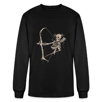 Archery Design Skeleton Archer with Bow and Arrow - Men's Long Sleeve T-Shirt - black - Front