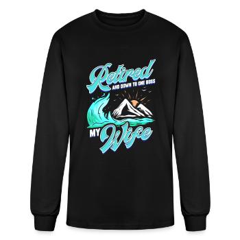 Pensioner Husband Gift for Retirement Farewell - Men's Long Sleeve T-Shirt - black - Front