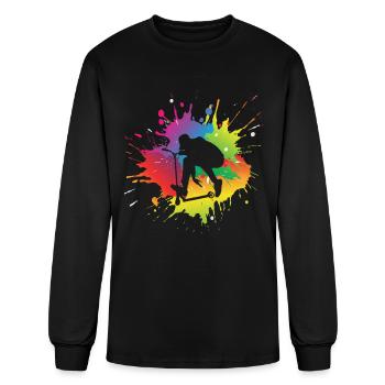 stunt scooter gift - Men's Long Sleeve T-Shirt - black - Front