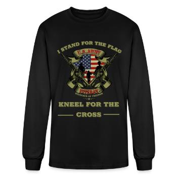 Veterans Before Refugees I Stand For The Flag - Men's Long Sleeve T-Shirt - black - Front