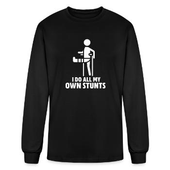 I Do All My Own Stunts - Men's Long Sleeve T-Shirt - black - Front
