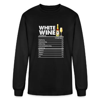 White Wine Nutrition Facts - Men's Long Sleeve T-Shirt - black - Front