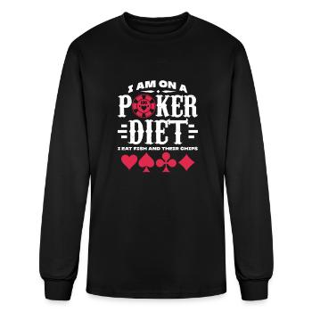 I Am On A Poker Diet I Eat Fish And Their Chips - Men's Long Sleeve T-Shirt - black - Front