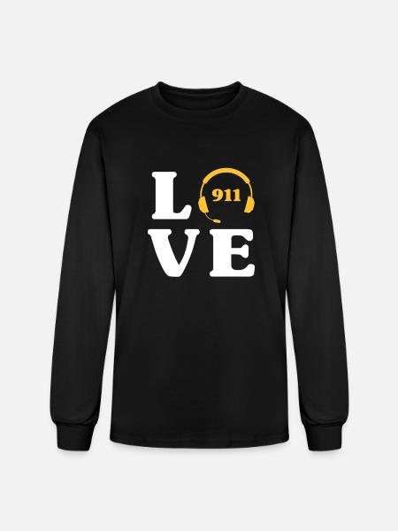 Love 911 Dispatcher - Men's Long Sleeve T-Shirt - black