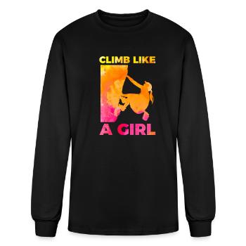 Climb Like A Girl Climbing Climber - Men's Long Sleeve T-Shirt - black - Front
