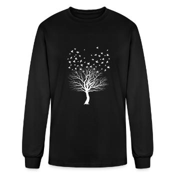 Forest Flock of Birds - Men's Long Sleeve T-Shirt - black - Front