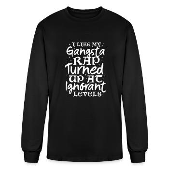 J’aime mon gangsta rap à des niveaux ignorants - T-shirt à manches longues Homme - noir - Devant