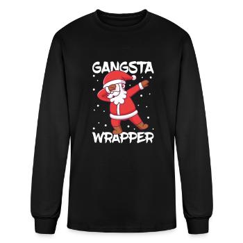 Gangsta Wrapper Père Noël - T-shirt à manches longues Homme - noir - Devant