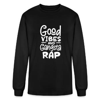Bonnes vibrations et gangsta rap - T-shirt à manches longues Homme - noir - Devant