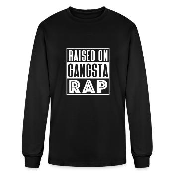 Élevé sur Gangsta Rap - T-shirt à manches longues Homme - noir - Devant