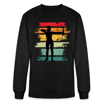 Archery Girl Retro - Men's Long Sleeve T-Shirt - black - Front
