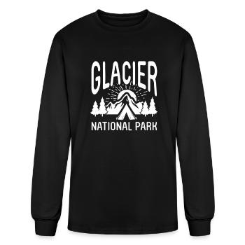 Parc national des Glaciers - T-shirt à manches longues Homme - noir - Devant