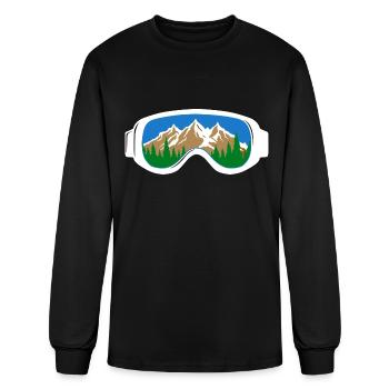 Ski Snowboard Ski Goggles Skiing Winter Sports - Men's Long Sleeve T-Shirt - black - Front