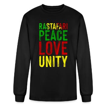 Reggae Rasta Rastafari - T-shirt à manches longues Homme - noir - Devant