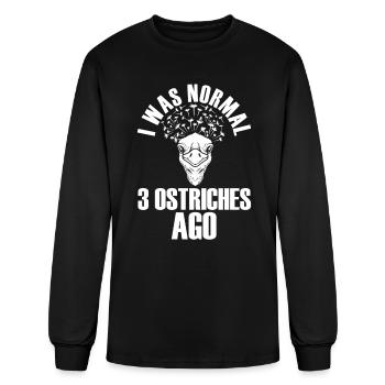 Ostrich Emu Flightless Bird - Men's Long Sleeve T-Shirt - black - Front