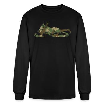 Snowmobiling Camo Camouflage Snowmobile Sled - Men's Long Sleeve T-Shirt - black - Front
