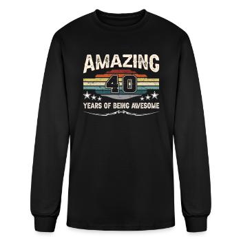 40 Years Of Being Awesome - Men's Long Sleeve T-Shirt - black - Front