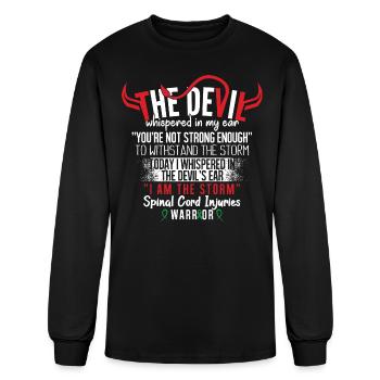 Devil- Spinal Cord Injuries Awareness Ribbon Shirt - Men's Long Sleeve T-Shirt - black - Front
