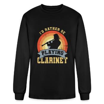 I’d Rather Be Playing Clarinet - Men's Long Sleeve T-Shirt - black - Front