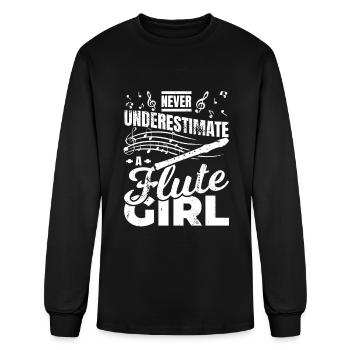 Female Flutist - Men's Long Sleeve T-Shirt - black - Front