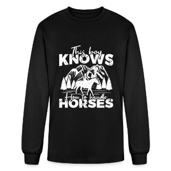 This Boy Knows How To Handle Horses - Men's Long Sleeve T-Shirt - black - Front